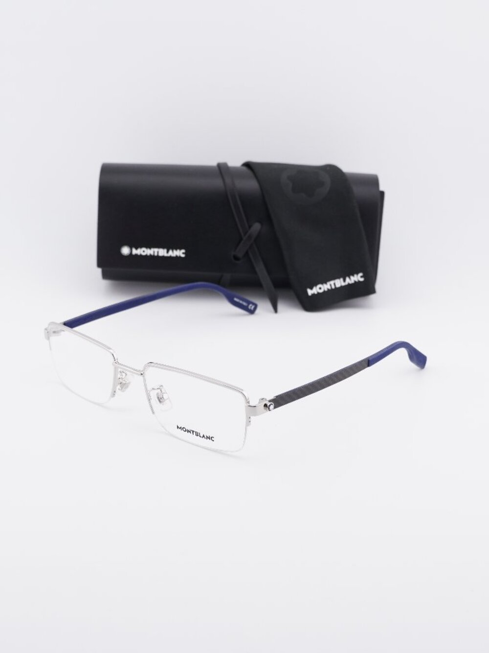 Montblanc MB0188O 002 Rectangle Eyeglasses 55mm – Silver